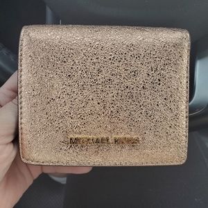 Metallic pink Michael kors wallet